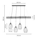 Pendelleuchte Apia 4-flg