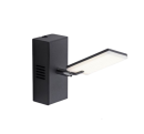 Moderne LED-Wandleuchte in Schwarz mit rechteckigem Schirm, energiesparend, ideal für Wohnzimmer oder Schlafzimmer.