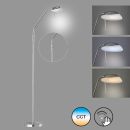 Moderne LED-Stehlampe aus Metall, dimmbar, mit Touch-Bedienung und einstellbarer Lichtfarbe, energiesparend.