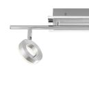 Moderne LED-Deckenleuchte aus Metall in Silber, drehbarer Spot, energiesparende Beleuchtung.