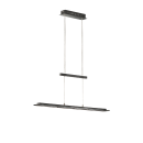 Moderne LED-Pendelleuchte in Schwarz, höhenverstellbar, minimalistisch, ideal für Esszimmer oder Büro.