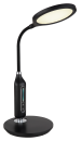 Moderne LED-Schreibtischlampe in Schwarz mit flexiblem Hals und Touch-Bedienfeld, energiesparend.