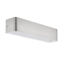 Moderne LED-Wandleuchte aus gebürstetem Edelstahl, rechteckig, energiesparend, für Innen- und Außenbereich.