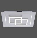 Moderne LED-Deckenleuchte aus Metall mit geometrischem Design, rechteckig, energiesparend, silberfarben.