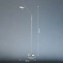 Moderne Stehlampe aus Metall, höhenverstellbar, 160 cm hoch, runder Fuß, Durchmesser 40 cm, für Wohnzimmer.