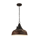 Industrielle Hängelampe aus Metall mit rostbrauner Patina, Vintage-Design, Deckenleuchte für Wohnzimmer.