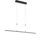 Moderne LED-Pendelleuchte in Schwarz, höhenverstellbar, ideal für Esszimmer oder Büro, minimalistisches Design.