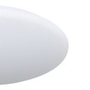Runde LED-Deckenleuchte in Weiß, modernes Design, energiesparende Lampe für Wohnräume auf weißem Hintergrund.