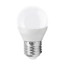 LED-Glühbirne mit E27-Fassung, energiesparend, weißes Licht, moderne Beleuchtung, isoliert auf weißem Hintergrund.